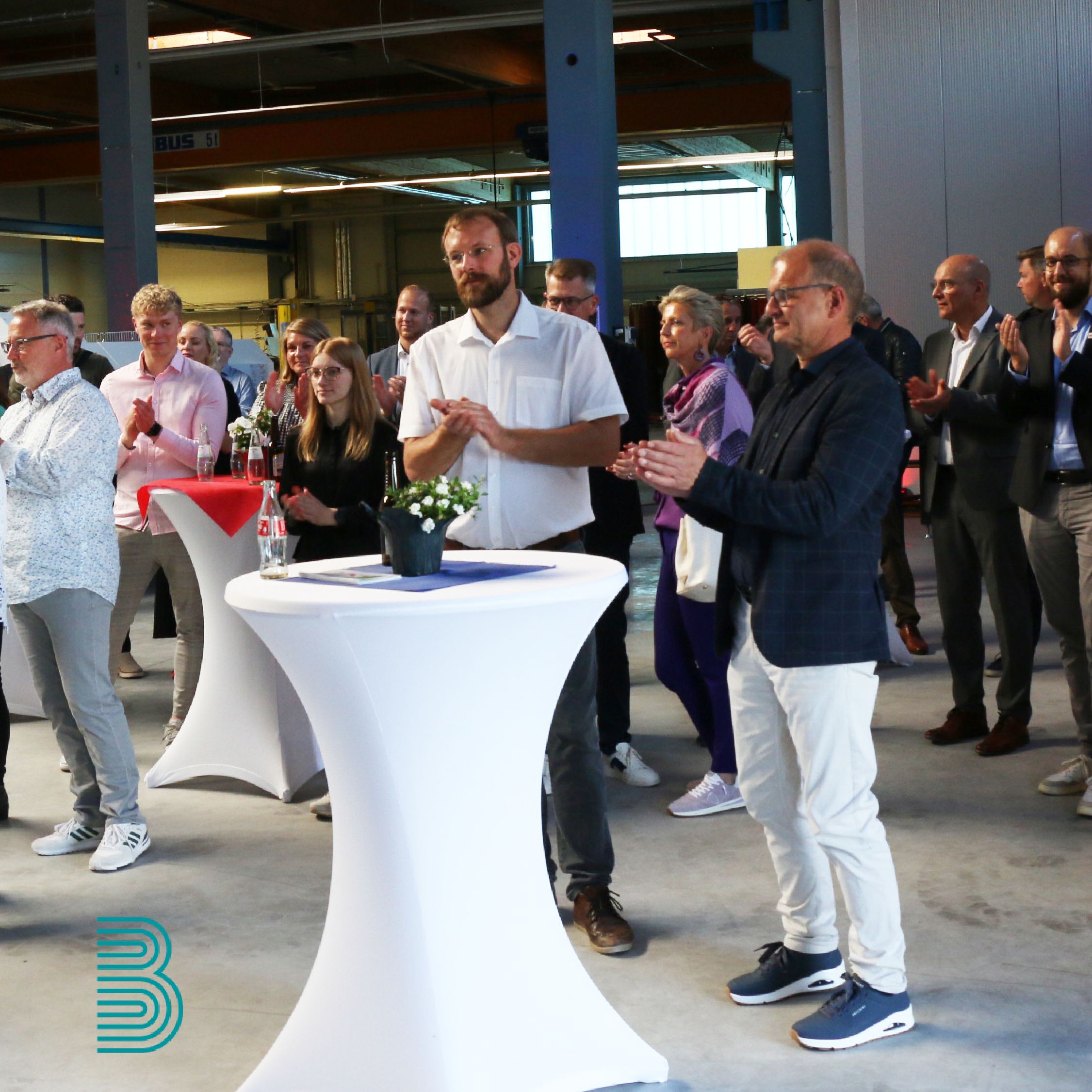 2024_07_stadt_haltern_kachel Geschäftsführer Ulrich Berse (re.) und unser Meister Lars Stapelfeldt (li.) beim Netzwerktreffen der Stadt Haltern.