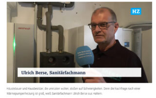 Screenshot aus einem Video zum Thema Wärmepumpen, der den Inhaber der Berse GmbH - Ulrich Berse- zeigt.