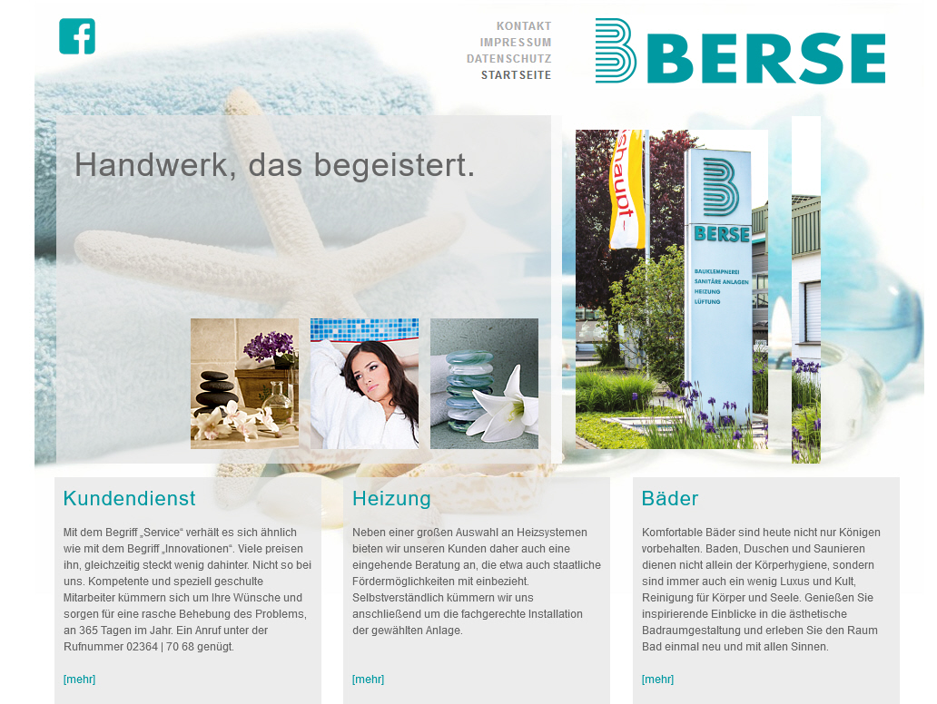 screen Screenshot der neuen Internetseite der Berse GmbH.