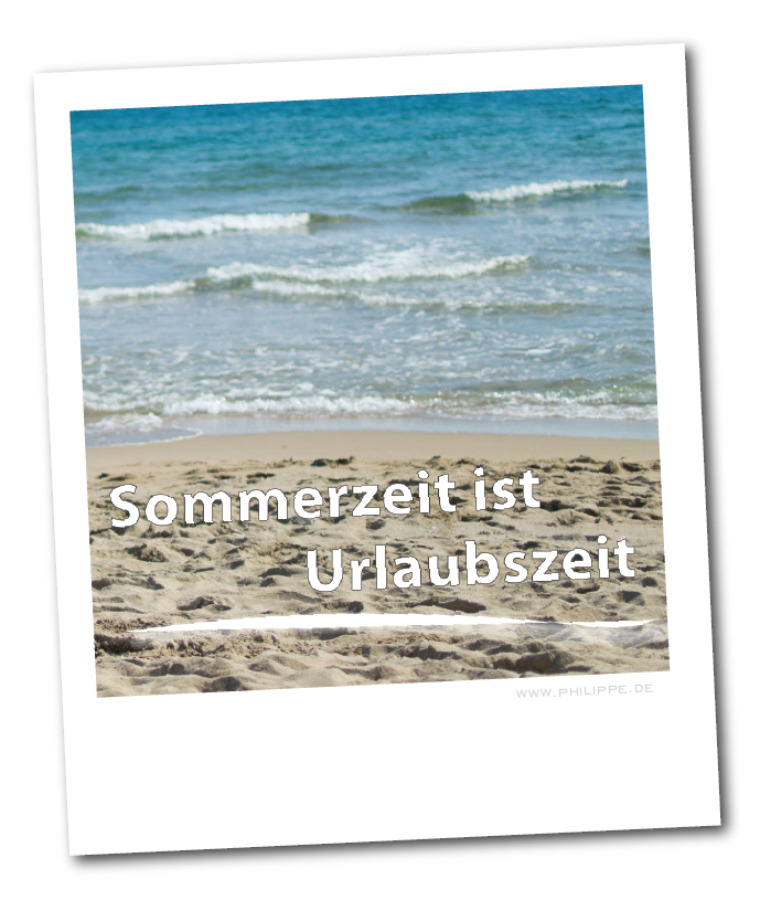 sommer_2020-02-01 Polaroid mit Blick aufs Meer und Sandstrand.